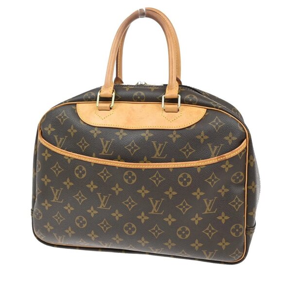 LOUIS VUITTON LV Logo Deauville Hand Bag Monogram Leather Brown M47270 75TA001 - Picture 1 of 16